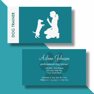 Tarjeta De Visita Entrenador profesional simple de perros