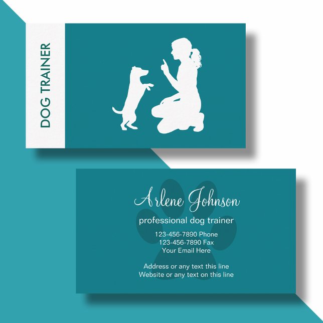 Tarjeta De Visita Entrenador profesional simple de perros (Subido por el creador)