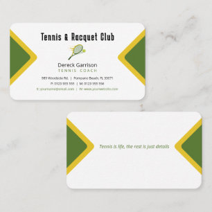 Tarjeta De Visita Entrenador profesional Tenis Master Sport