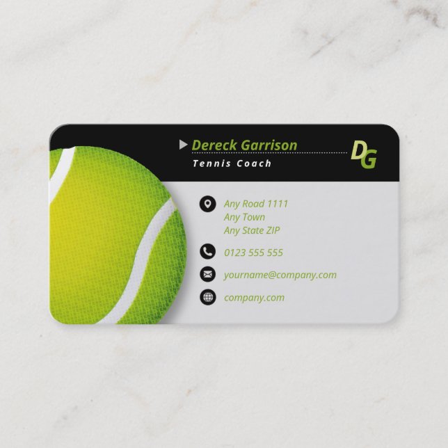 Tarjeta De Visita Entrenador profesional | Tenis Master Sport (Anverso)