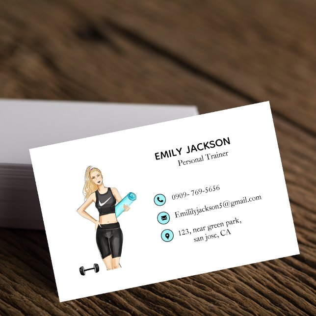 Tarjeta De Visita entrenador sencillo, personal, instructor de yoga (Subido por el creador)