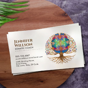 Tarjeta De Visita Entrenador Somático Cerebro Árbol Bienestar Corpor
