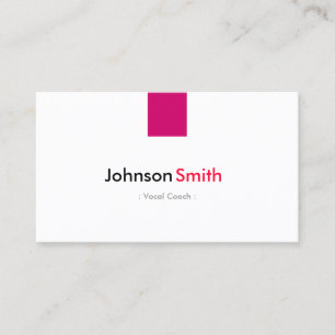 Tarjeta De Visita Entrenador vocal - Rosa simple Rosa