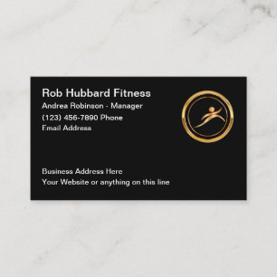 Tarjeta De Visita Entrenador y Coach de Fitness Elegante