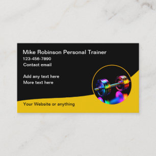 Tarjeta De Visita Entrenador y Coach de Fitness Elegante