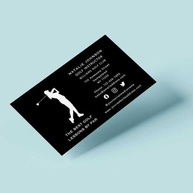 Tarjeta De Visita Entrenadora de deportes en medios sociales Instruc (Subido por el creador)