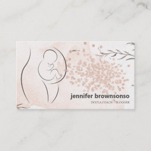 Tarjeta De Visita Entrenadora de parto con doula embarazada