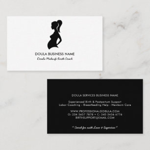 Tarjeta De Visita Entrenadora de parto de comadrona doula elegante