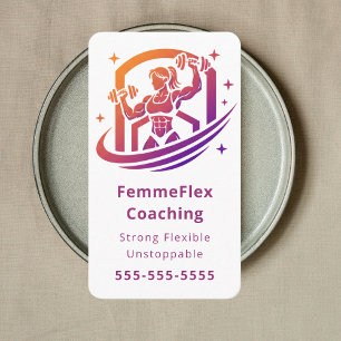Tarjeta De Visita Entrenadora Física Personalizada para Mujeres