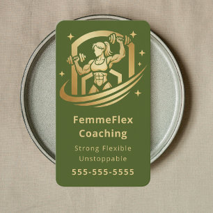 Tarjeta De Visita Entrenadora Personal Chica Entrenamiento Físico Co
