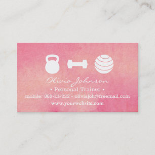 Tarjeta De Visita Entrenadora Personal Femenina de Acuarela de Moda