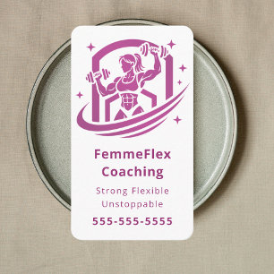 Tarjeta De Visita Entrenadora Personal Femenina de Coaching Moderno