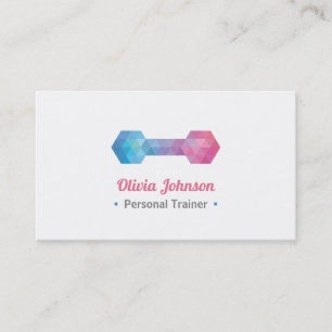 Tarjeta De Visita Entrenadora Personal Femenina de Fitness Polígono
