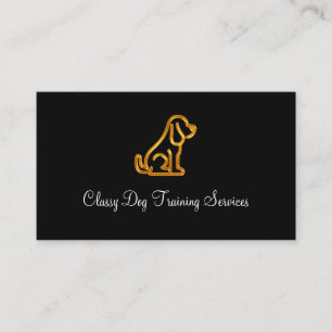 Tarjeta De Visita Entrenamiento con clase del perro con clase o