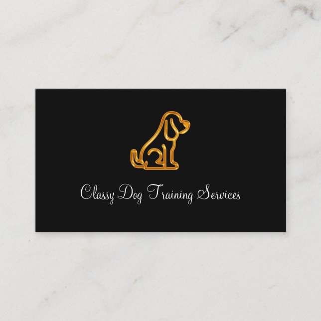 Tarjeta De Visita Entrenamiento con clase del perro con clase o (Anverso)