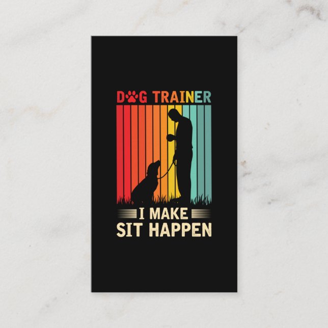 Tarjeta De Visita Entrenamiento de Agilidad de Perro Hombres Entrena (Anverso)