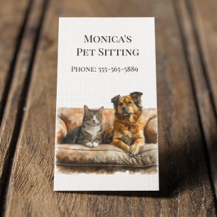 Tarjeta De Visita Entrenamiento de Perro Gato Cuidado de Mascotas Ac