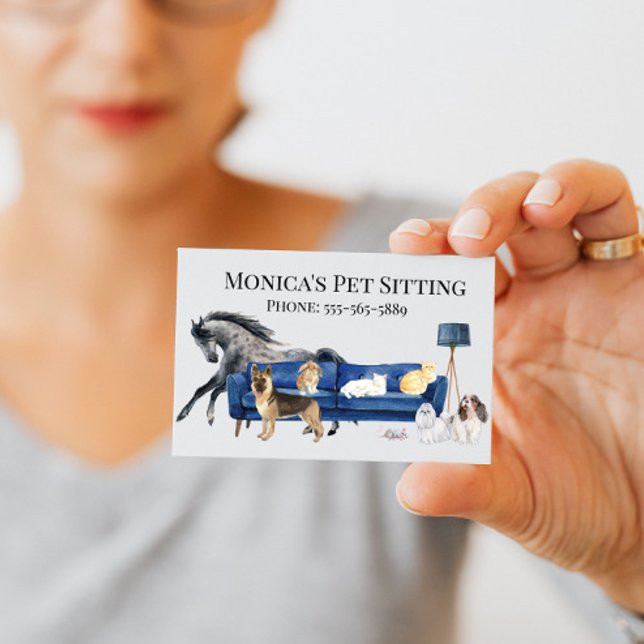 Tarjeta De Visita Entrenamiento de Perro Gato Cuidado de Mascotas Ac (Subido por el creador)