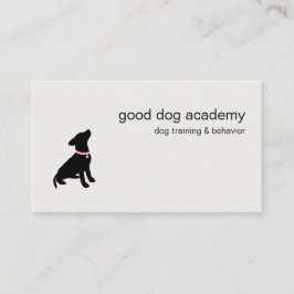 Tarjeta De Visita Entrenamiento de Perros con Silueta Moderna