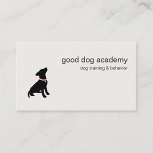 Tarjeta De Visita Entrenamiento de Perros con Silueta Moderna
