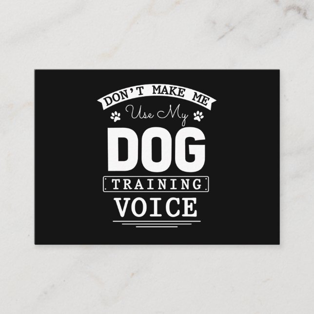 Tarjeta De Visita Entrenamiento de perros con voz divertida (Anverso)