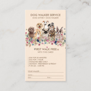 Tarjeta De Visita Entrenamiento de Perros de Rescate Beige Suave