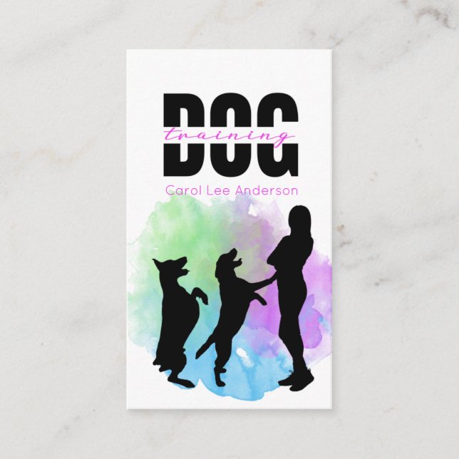 Tarjeta De Visita Entrenamiento de perros / Entrenador de perros (Anverso)