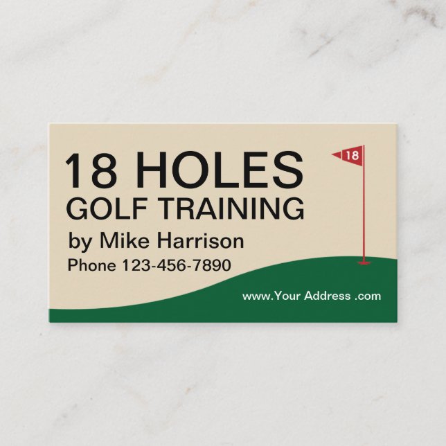 Tarjeta De Visita Entrenamiento e instructor del golf (Anverso)