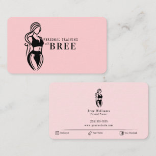 Tarjeta De Visita Entrenamiento Personal de Fitness Femenino Minimal