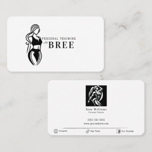 Tarjeta De Visita Entrenamiento Personal de Fitness Femenino Minimal