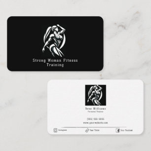 Tarjeta De Visita Entrenamiento Personal de Fitness para Mujer Fuert