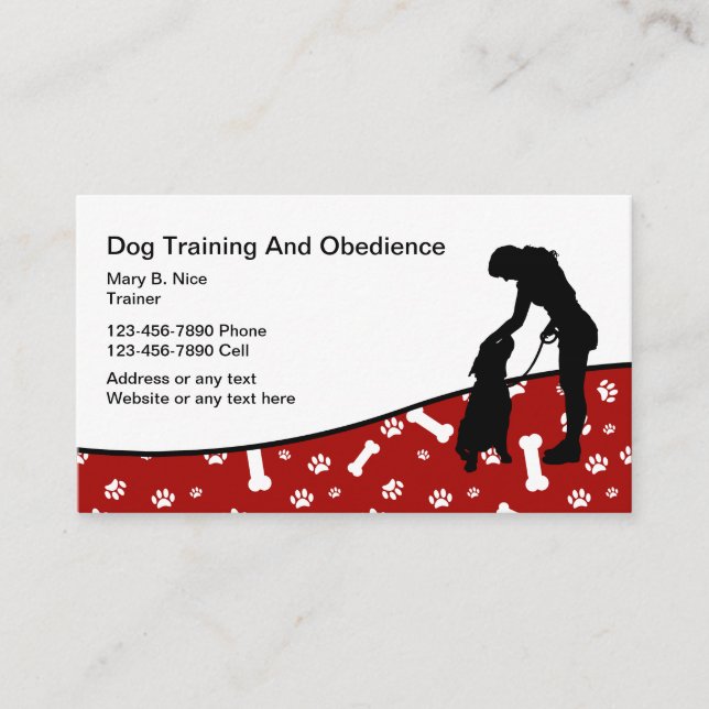 Tarjeta De Visita Entrenamiento y obediencia del perro (Anverso)