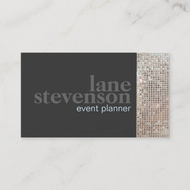 Tarjeta De Visita Entretenimiento Sparkling FAUX Secuencias Black 2 (Anverso)