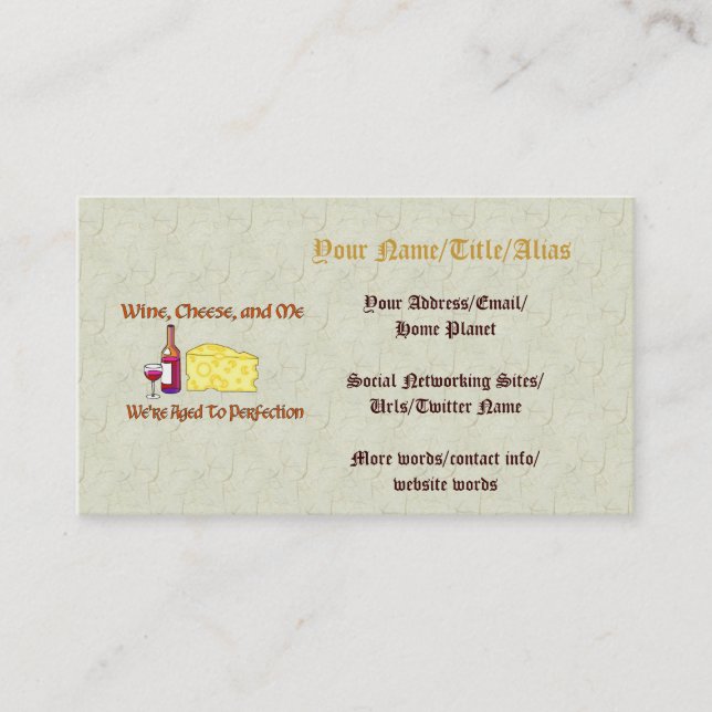 Tarjeta De Visita Envejecido a la perfección (Anverso)