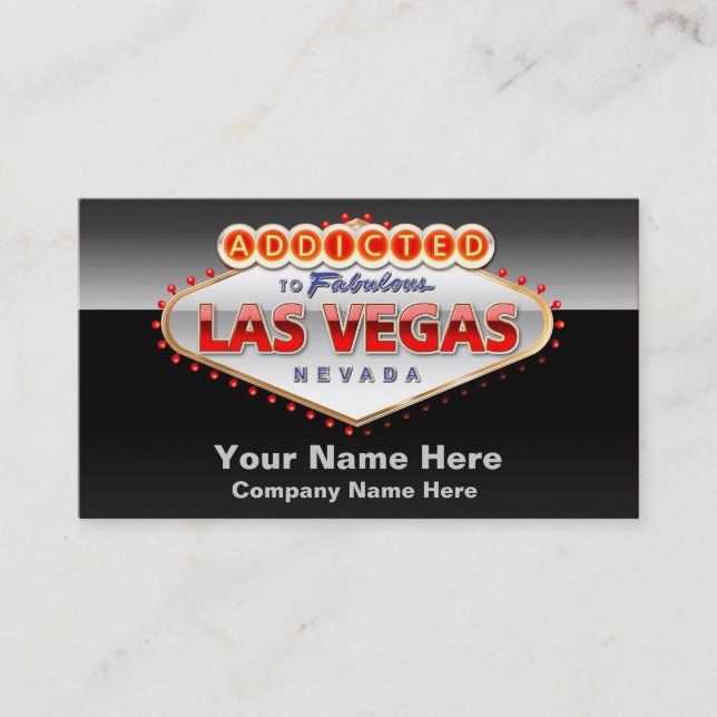 Tarjeta De Visita Enviciado a Las Vegas, Rótulo divertido de Nevada (Anverso)