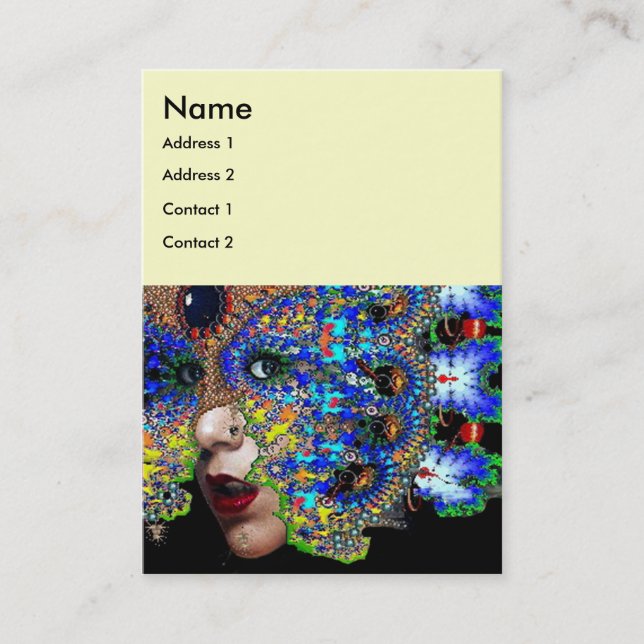 Tarjeta De Visita EPHEMERAL azul blanco negro (Anverso)