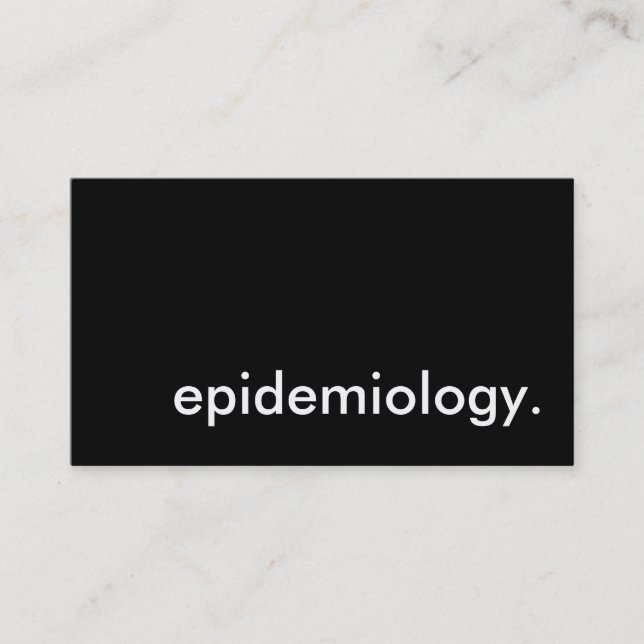 Tarjeta De Visita epidemiología. (Anverso)