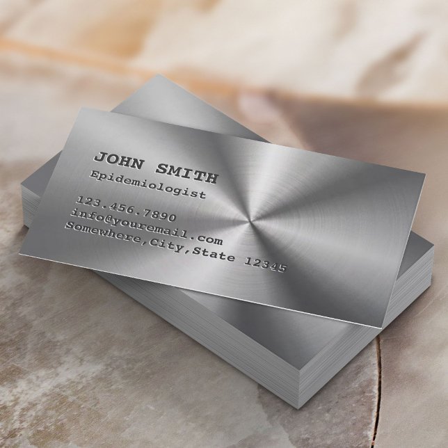 Tarjeta De Visita Epidemiólogo Faux Stainless Steel Metalizado (Subido por el creador)