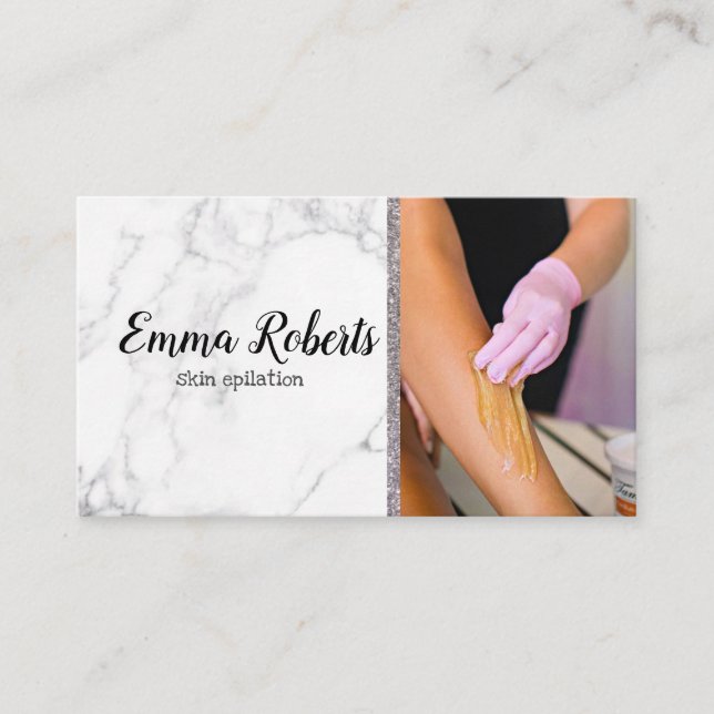 Tarjeta De Visita Epilación de la piel de la eliminación del pelo de (Anverso)