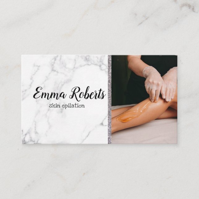 Tarjeta De Visita Epilación de la piel de la eliminación del pelo de (Anverso)