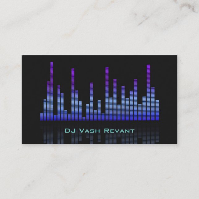 Tarjeta De Visita Equalizador profesional de la música de DJ (Anverso)