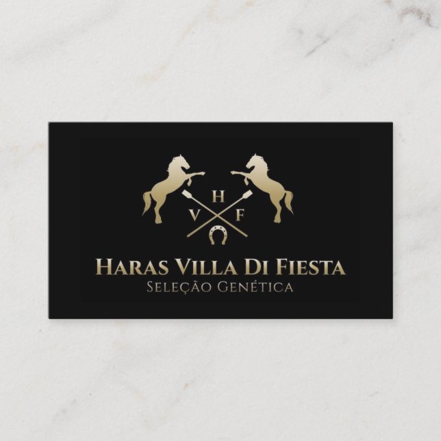 Tarjeta De Visita Equestrian elegante equino de la equitación de HVF (Anverso)