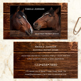 Tarjeta De Visita Equestrian Property Broker Horses Business Card