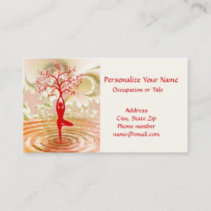 Tarjeta De Visita Equilibrio entre el árbol del yoga de la vida y e