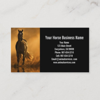 Tarjeta De Visita Equine Horse Boarding Lessons Vet Business