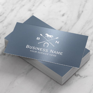 Tarjeta De Visita Equine Horseback Riding Horse Club Dusty Blue