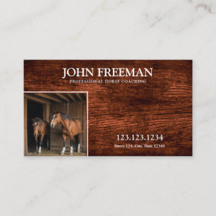 Tarjeta De Visita Equino Rústico de fotos de caballos marrones