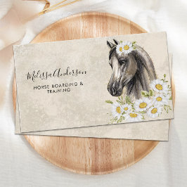 Tarjeta De Visita Equino Vintage Daisy Ecuestre Personalizado
