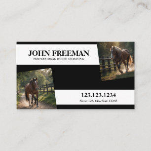 Tarjeta De Visita Equipamiento moderno de fotos de caballos blancos