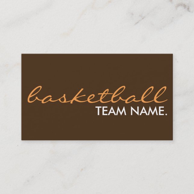 Tarjeta De Visita equipo de baloncesto. (personalizable de color) (Anverso)